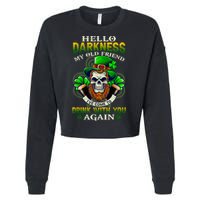 Hello Darkness My Old Friend I’ve Come To Drink With You Again Cropped Pullover Crew