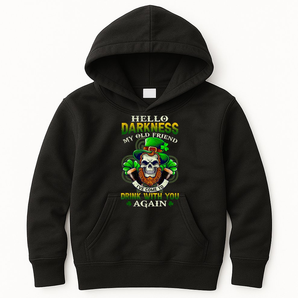 Hello Darkness My Old Friend I’ve Come To Drink With You Again Kids Hoodie