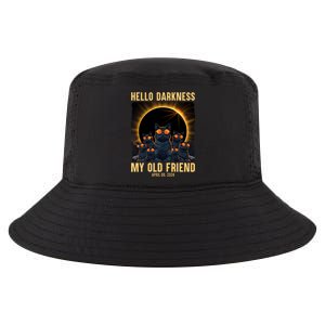 Hello Darkness My Old Friend Solar Eclipse April 08 2024 Funny Cat Cool Comfort Performance Bucket Hat