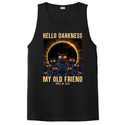 Hello Darkness My Old Friend Solar Eclipse April 08 2024 Funny Cat PosiCharge Competitor Tank