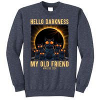 Hello Darkness My Old Friend Solar Eclipse April 08 2024 Funny Cat Sweatshirt