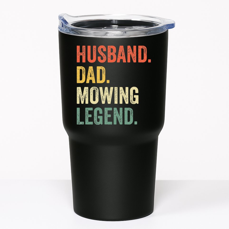 Husband Dad Mowing Legend Lawn Care Gardener Father Funny Tumbler