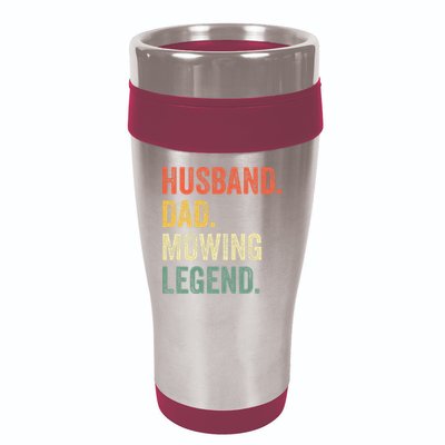 Husband Dad Mowing Legend Lawn Care Gardener Father Funny 16oz Travel Tumbler