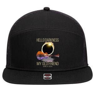 Hello Darkness My Old Friend Solar Eclipse April 08 2024 7 Panel Mesh Trucker Snapback Hat