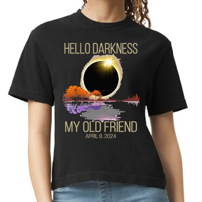 Hello Darkness My Old Friend Solar Eclipse April 08 2024 Comfort Colors Boxy T-Shirt