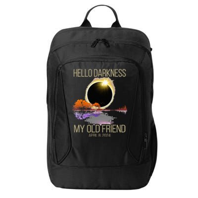 Hello Darkness My Old Friend Solar Eclipse April 08 2024 City Backpack