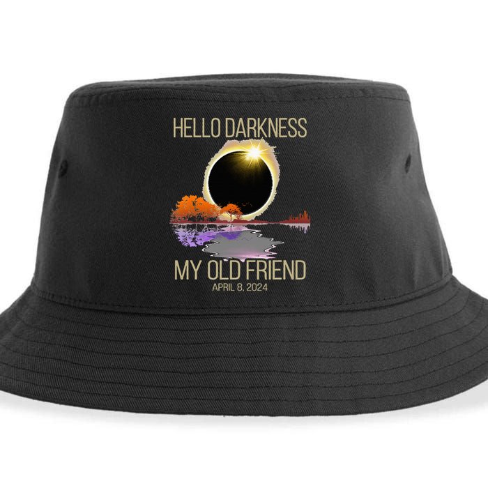 Hello Darkness My Old Friend Solar Eclipse April 08 2024 Sustainable Bucket Hat