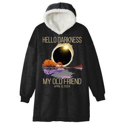 Hello Darkness My Old Friend Solar Eclipse April 08 2024 Hooded Wearable Blanket