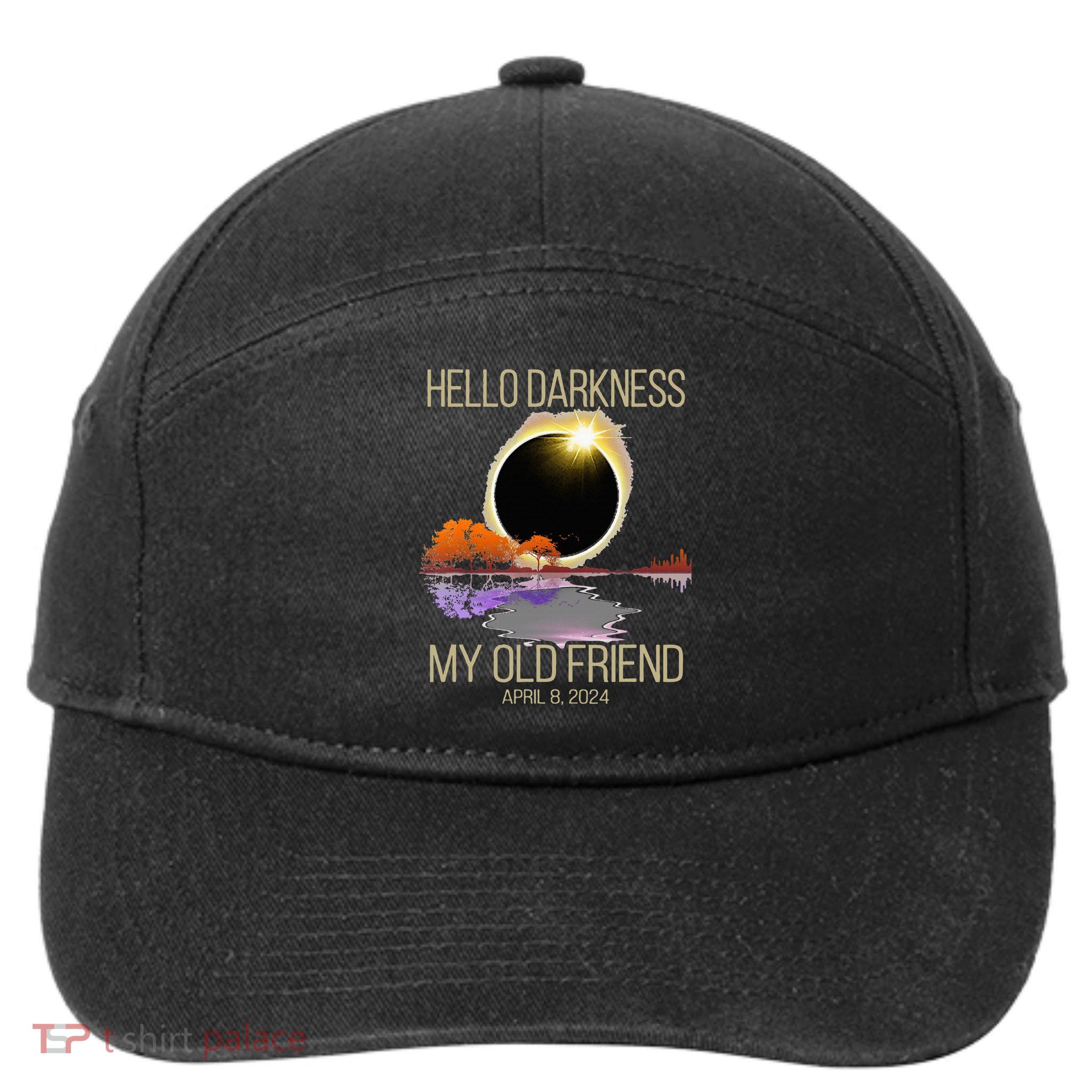 Hello Darkness My Old Friend Solar Eclipse April 08 2024 7-Panel Snapback Hat