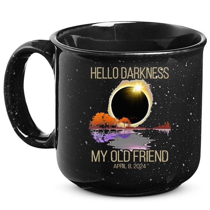 Hello Darkness My Old Friend Solar Eclipse April 08 2024 15oz Campfire Ceramic Mug