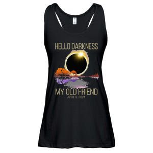 Hello Darkness My Old Friend Solar Eclipse April 08 2024 Ladies Essential Flowy Tank