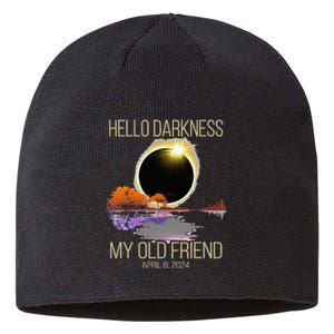 Hello Darkness My Old Friend Solar Eclipse April 08 2024 Sustainable Beanie