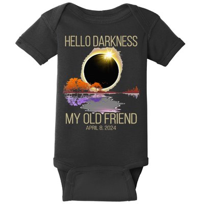 Hello Darkness My Old Friend Solar Eclipse April 08 2024 Baby Bodysuit