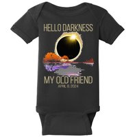 Hello Darkness My Old Friend Solar Eclipse April 08 2024 Baby Bodysuit
