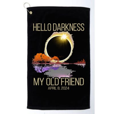 Hello Darkness My Old Friend Solar Eclipse April 08 2024 Golf Towel