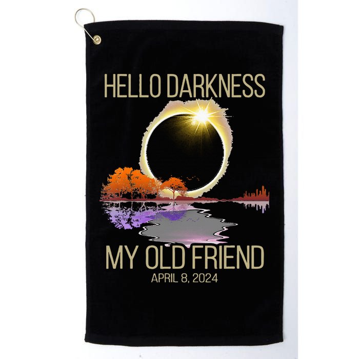 Hello Darkness My Old Friend Solar Eclipse April 08 2024 Golf Towel