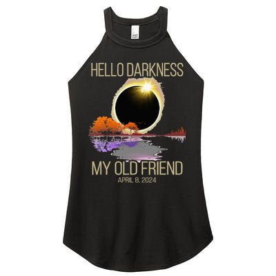 Hello Darkness My Old Friend Solar Eclipse April 08 2024 Women's Perfect Tri Rocker Tank