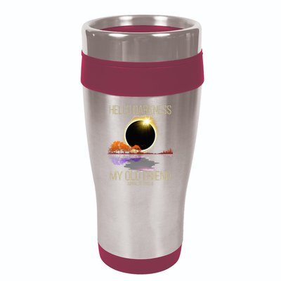 Hello Darkness My Old Friend Solar Eclipse April 08 2024 16oz Travel Tumbler
