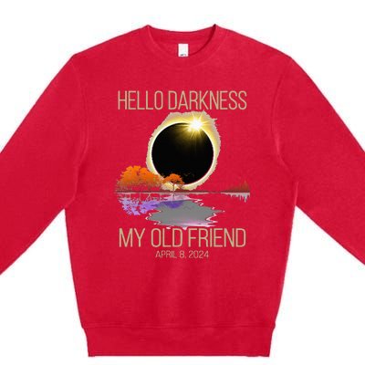 Hello Darkness My Old Friend Solar Eclipse April 08 2024 Premium Crewneck Sweatshirt