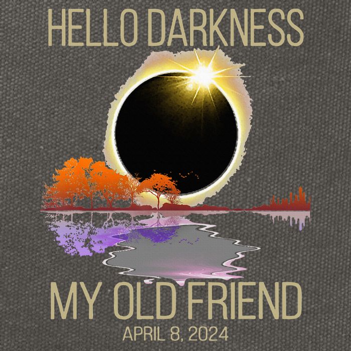 Hello Darkness My Old Friend Solar Eclipse April 08 2024 Cotton Canvas Backpack