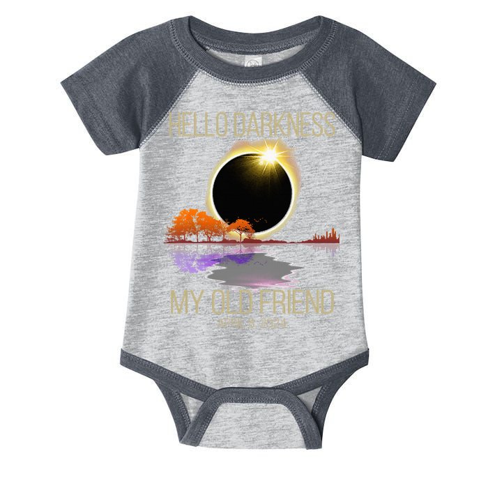 Hello Darkness My Old Friend Solar Eclipse April 08 2024 Infant Baby Jersey Bodysuit