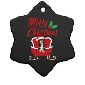 Havanese Dog Merry Christmas Design For The Holiday Season! Ceramic Star Ornament