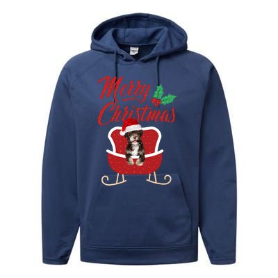 Havanese Dog Merry Christmas Design For The Holiday Season! Performance Fleece Hoodie