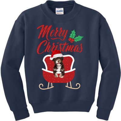 Havanese Dog Merry Christmas Design For The Holiday Season! Kids Sweatshirt