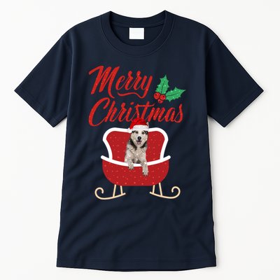 Husky Dog Merry Christmas Design For The Holiday Season! Tall T-Shirt