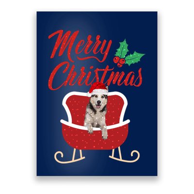 Husky Dog Merry Christmas Design For The Holiday Season! Poster
