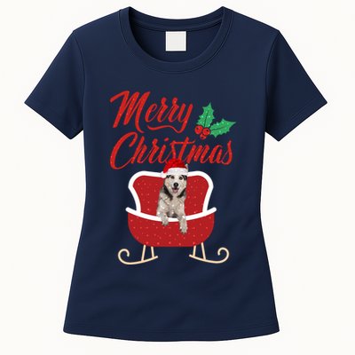 Husky Dog Merry Christmas Design For The Holiday Season! Womens T-Shirt