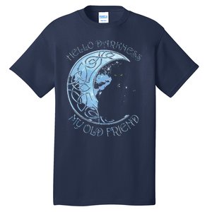 Hello Darkness My Old Friend Funny Cat Moon Tall T-Shirt