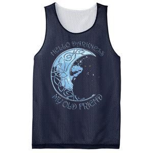 Hello Darkness My Old Friend Funny Cat Moon Mesh Reversible Basketball Jersey Tank