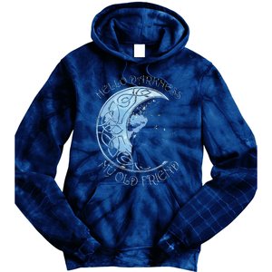 Hello Darkness My Old Friend Funny Cat Moon Tie Dye Hoodie