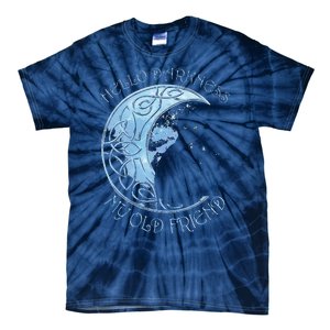 Hello Darkness My Old Friend Funny Cat Moon Tie-Dye T-Shirt