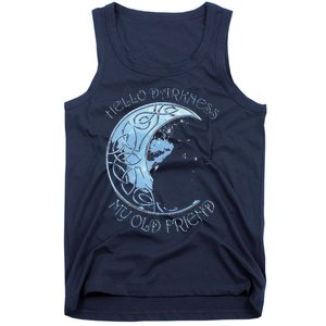 Hello Darkness My Old Friend Funny Cat Moon Tank Top