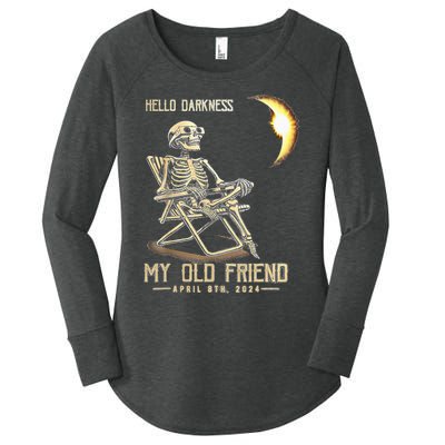 Hello Darkness My Old Friend Solar Eclipse April 08 2024 Women's Perfect Tri Tunic Long Sleeve Shirt