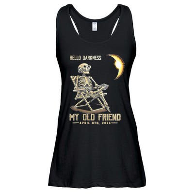 Hello Darkness My Old Friend Solar Eclipse April 08 2024 Ladies Essential Flowy Tank