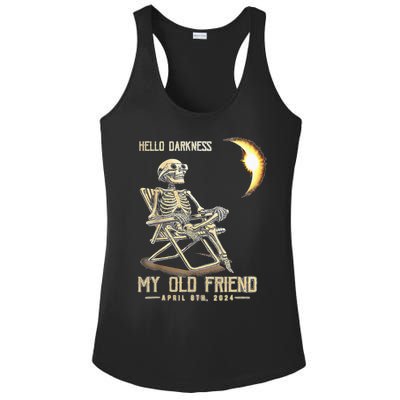 Hello Darkness My Old Friend Solar Eclipse April 08 2024 Ladies PosiCharge Competitor Racerback Tank