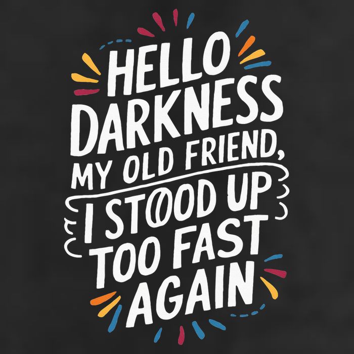 Hello Darkness My Friend I Stood Up Too Fast Pots Syndrom Crop Fleece Hoodie