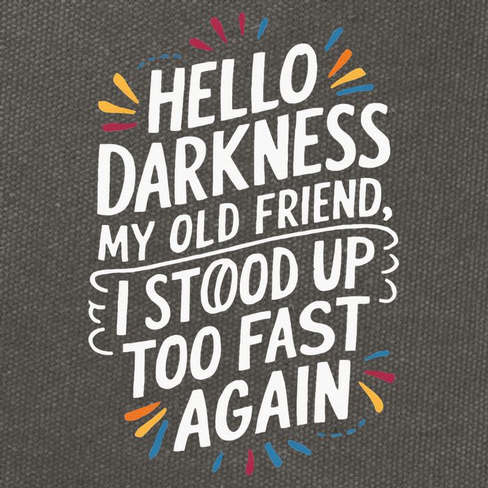 Hello Darkness My Friend I Stood Up Too Fast Pots Syndrom Cotton Canvas Backpack