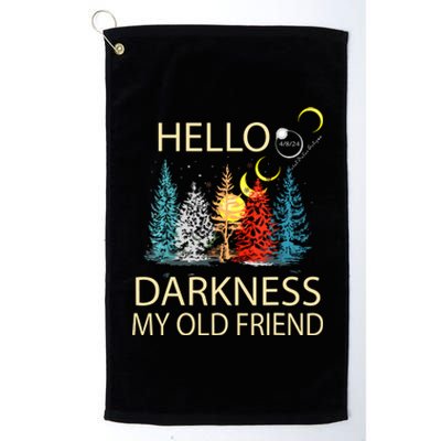 Hello Darkness My Old Friend Solar Eclipse April 08 2024 Platinum Collection Golf Towel