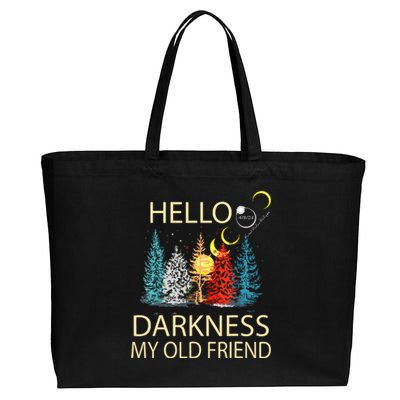 Hello Darkness My Old Friend Solar Eclipse April 08 2024 Cotton Canvas Jumbo Tote