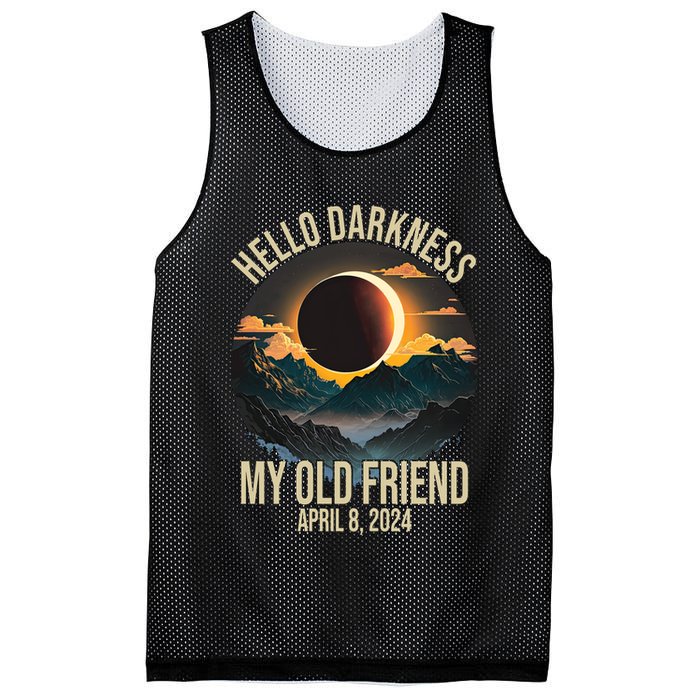 Hello Darkness My Old Friend Solar Eclipse April 08 2024 Mesh Reversible Basketball Jersey Tank