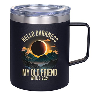 Hello Darkness My Old Friend Solar Eclipse April 08 2024 12oz Stainless Steel Coffee Mug