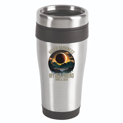 Hello Darkness My Old Friend Solar Eclipse April 08 2024 16oz Travel Tumbler