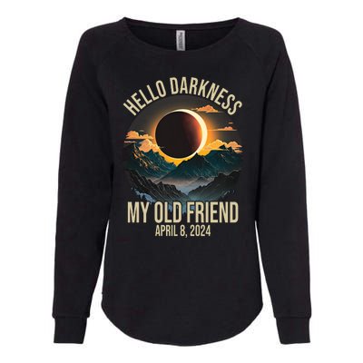 Hello Darkness My Old Friend Solar Eclipse April 08 2024 Womens California Wash Sweatshirt