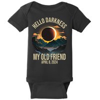 Hello Darkness My Old Friend Solar Eclipse April 08 2024 Baby Bodysuit