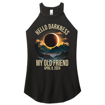 Hello Darkness My Old Friend Solar Eclipse April 08 2024 Women's Perfect Tri Rocker Tank
