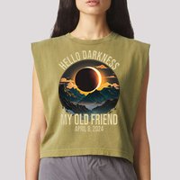 Hello Darkness My Old Friend Solar Eclipse April 08 2024 Garment-Dyed Women's Muscle Tee